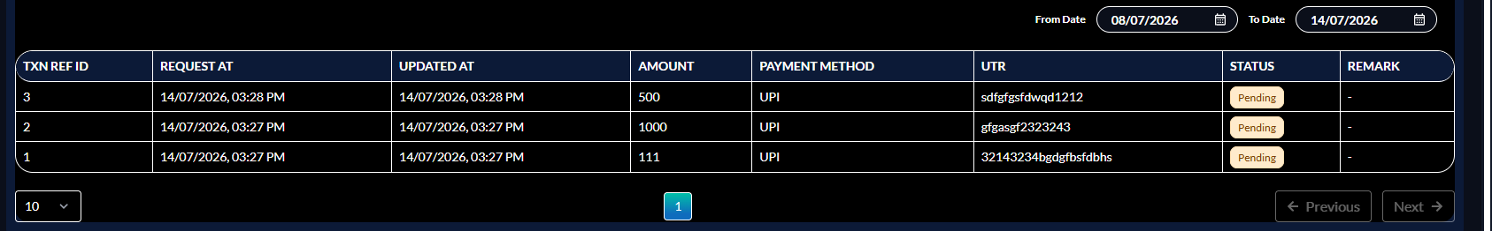 Deposit via Bank